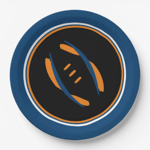 Prato De Papel Placas de futebol artístico azul/laranja/preto
