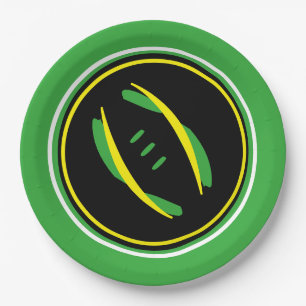Prato De Papel Placas de futebol artístico verde/amarelo/preto