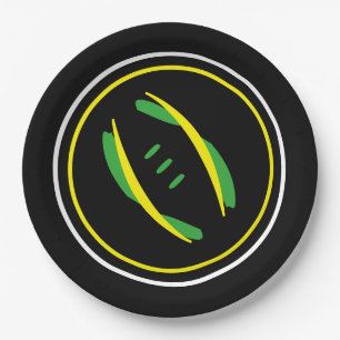 Prato De Papel Placas de futebol artístico verde/amarelo/preto