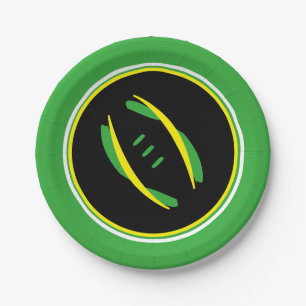 Prato De Papel Placas de futebol artístico verde/amarelo/preto d