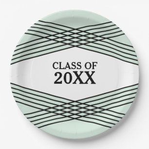 Prato De Papel Placas de Graduação Verde Deco Elegante