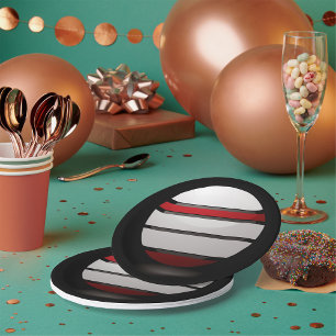 Prato De Papel Placas De Ícones De Branco E Vermelho