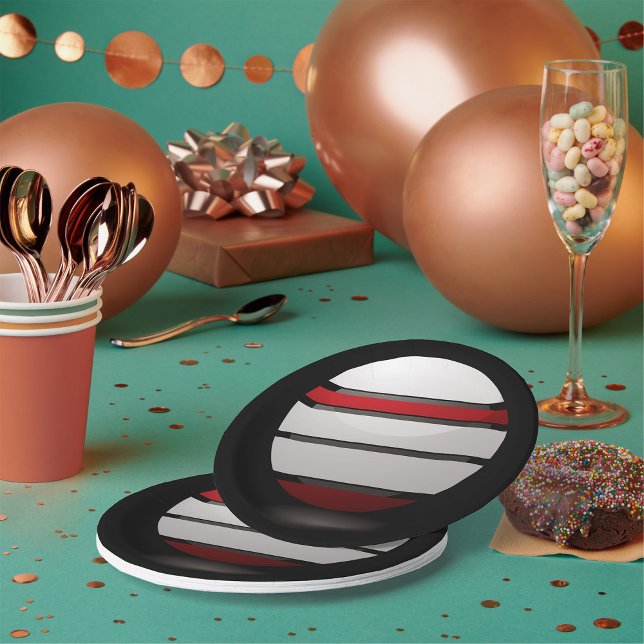 Prato De Papel Placas De Ícones De Branco E Vermelho (Criador carregado)