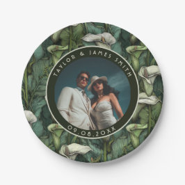 Prato De Papel Placas De Lírios Clássicos Para Festa de casamento