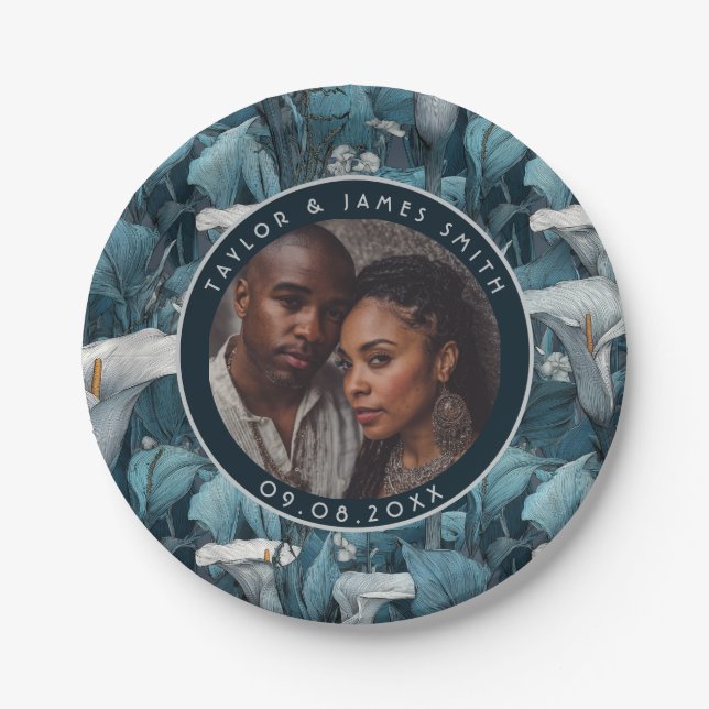 Prato De Papel Placas De Lírios Únicas Para Festa de solteira (Frente)