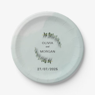 Prato De Papel Placas de Livro Verde e Branco