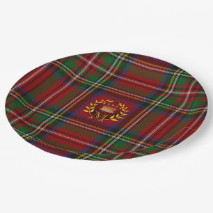 Prato De Papel Placas de Natal Tartan - Zazzle Placas Descartávei