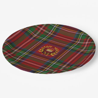 Prato De Papel Placas de Natal Tartan - Zazzle Placas Descartávei