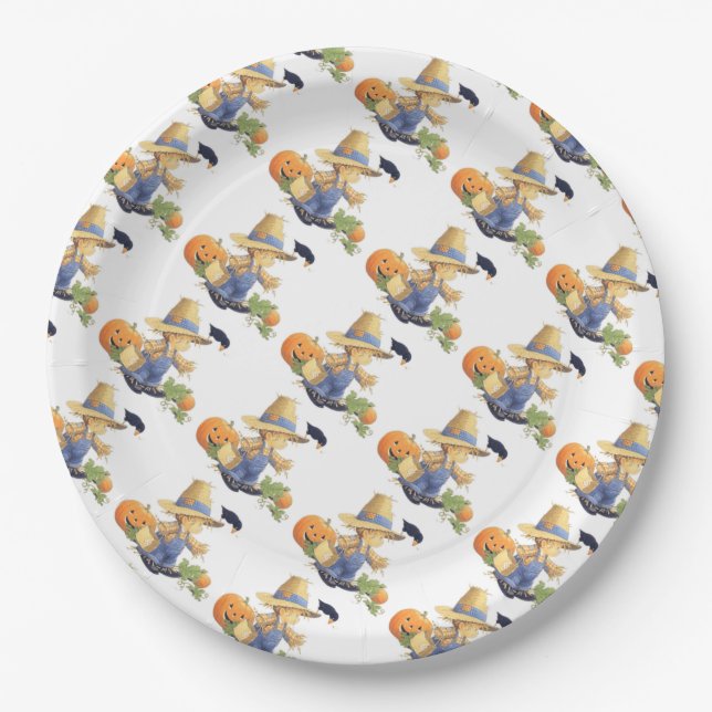 Prato De Papel Placas de papel 9"/Dois esqueletos de cabeça-Hallo (Frente)
