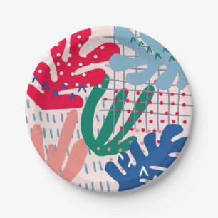 Prato De Papel Placas de papel Abstrato cor-de-rosa