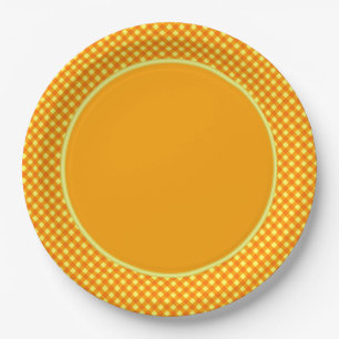 PRATO DE PAPEL PLACAS DE PAPEL AMARELO CHEX DE 3 LARANJAS-2