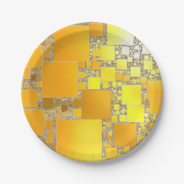 Prato De Papel Placas de papel amarelo e laranja ao quadrado