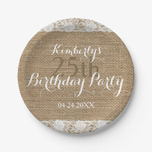 Prato De Papel Placas de papel aniversário romântico de