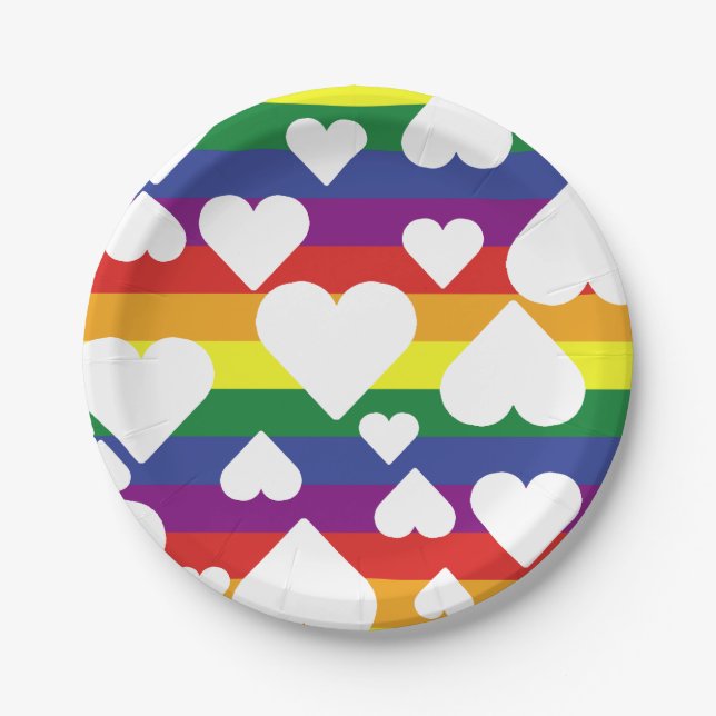 Prato De Papel Placas De Papel Arco-Íris (Frente)