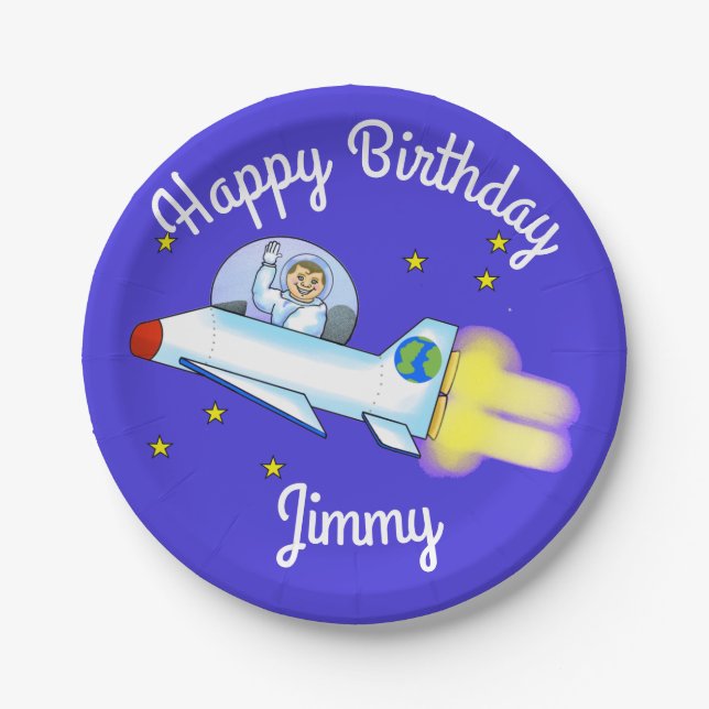 Prato De Papel Placas de Papel Astronautas (Frente)