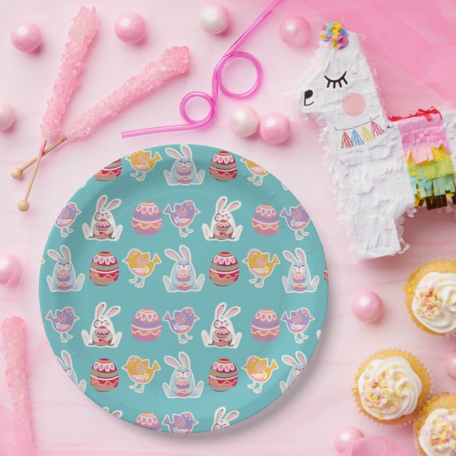 Prato De Papel Placas de papel azul de pedra azul de páscoa (Festa)