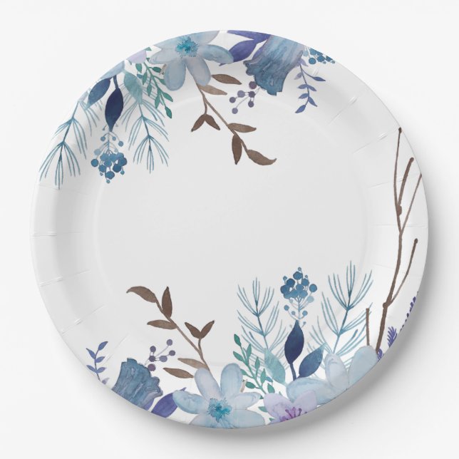 Prato De Papel Placas de papel - Blues de verão (Frente)