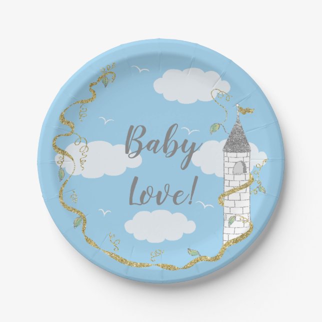 Prato De Papel Placas de papel "Castelos com fiação" (Frente)