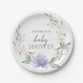 Prato De Papel Placas de papel Chá de fraldas, púrpura, em Pastel