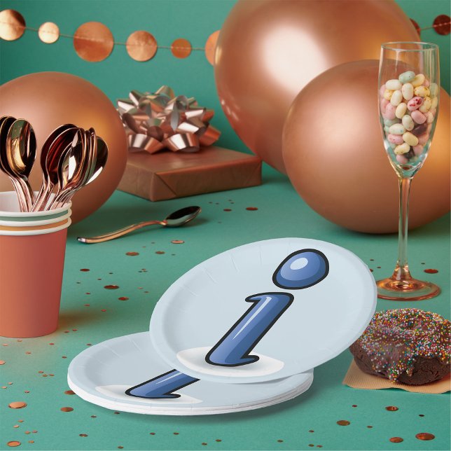 Prato De Papel Placas de papel com símbolo de informações (Criador carregado)