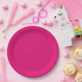 Prato De Papel Placas de papel cor-de-rosa magenta e sólida