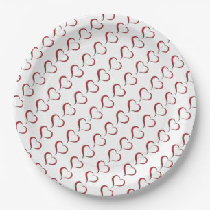 Prato De Papel Placas de papel/Corações vermelhos