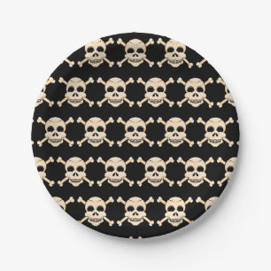 Prato De Papel Placas de papel crânio e crossbones