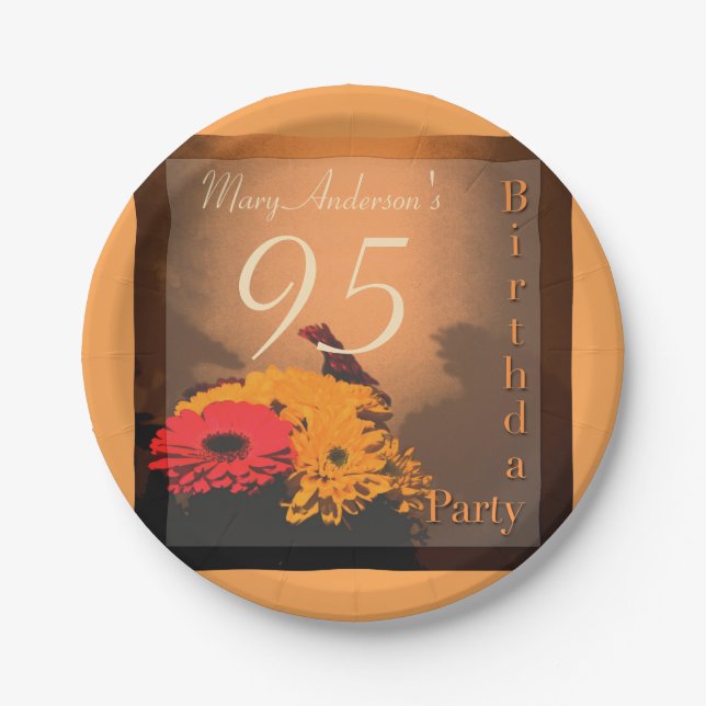 Prato De Papel Placas de papel da 95th festa de aniversário do (Frente)