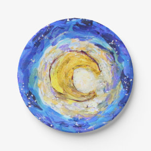 Prato De Papel Placas de papel da lua com brilho