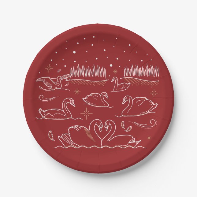 Prato De Papel Placas de papel de 7" no sétimo dia de Natal (Frente)