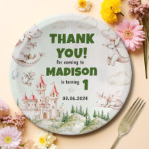 Placas de papel de aniversário do dragão de cuecas