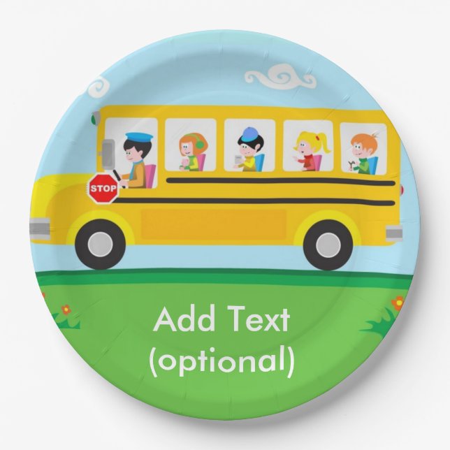 Prato De Papel Placas de papel de barramento escolar (Frente)