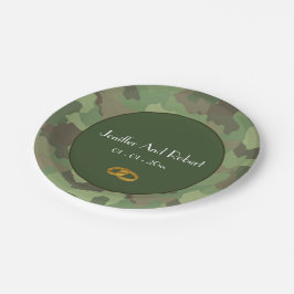 Prato De Papel Placas de papel de casamento com tema do exército
