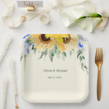 Placas De Papel De Casamento De Cores De Água De G