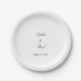 Prato De Papel Placas De Papel De Casamento Elegante Minimalista