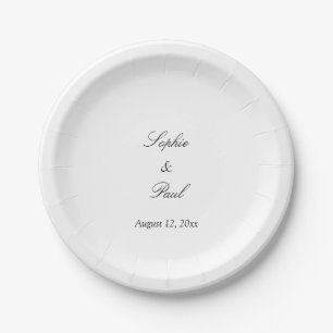 Prato De Papel Placas De Papel De Casamento Elegante Minimalista