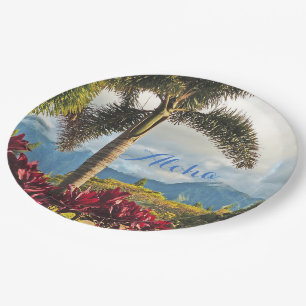 PRATO DE PAPEL PLACAS DE PAPEL DE CENÁRIOS ALOHA/TROPICAL