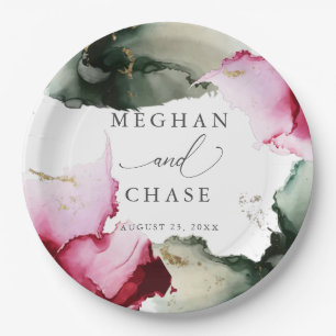 Prato De Papel Placas de papel de cor-de-água cor-de-rosa com abs