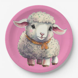 Prato De Papel Placas de papel de cordeiro, 9"