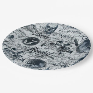 Prato De Papel Placas de papel de Dia das Bruxas Brancas e Negras