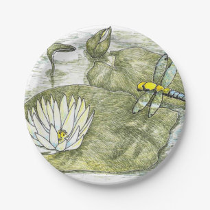Prato De Papel Placas De Papel De Flor E Flor De 7", Cubra E Lill