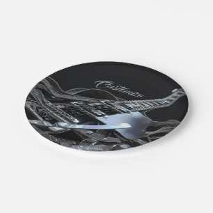 Prato De Papel Placas de papel de guitarra elétrica de cinza de