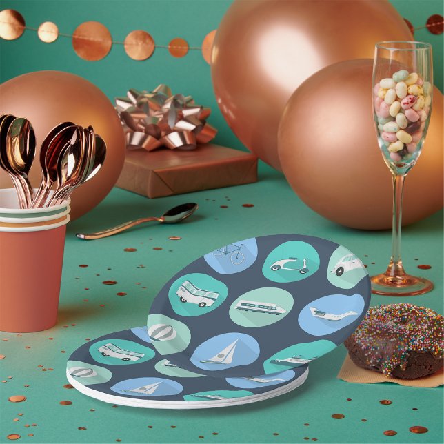 Prato De Papel Placas de Papel de Ícones de Transporte (Criador carregado)