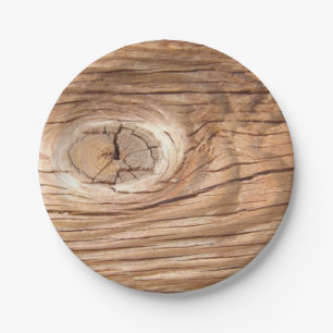 Prato De Papel Placas de papel de Knothole da grão de madeira