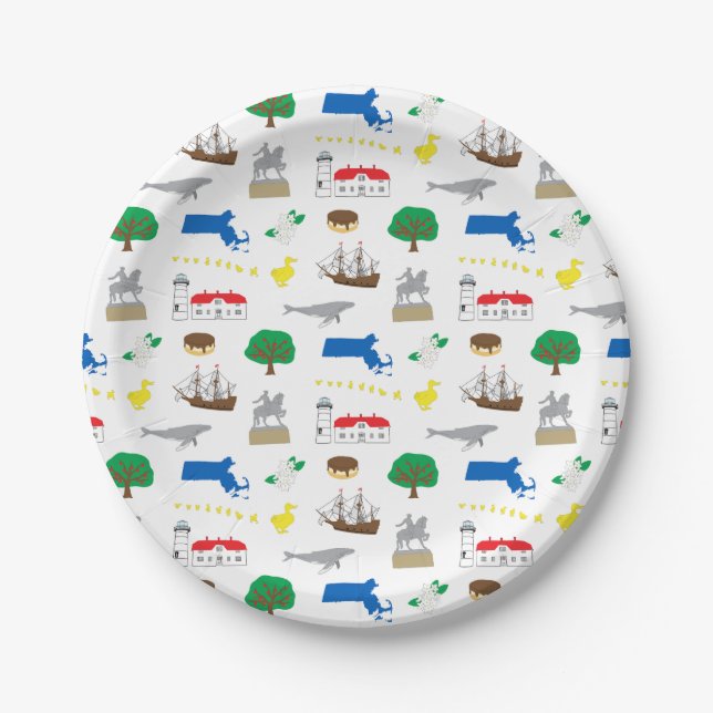 Prato De Papel Placas de papel de Massachusetts (Frente)