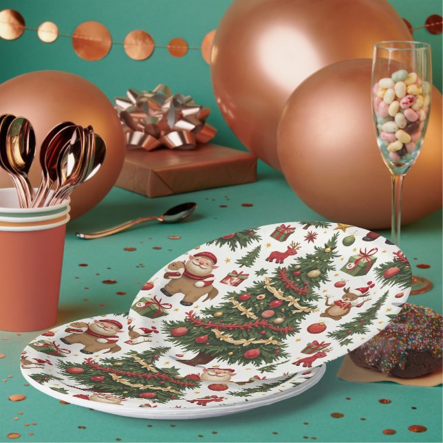 Prato De Papel placas de papel de natal (Múltiplo)