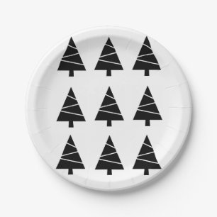 Prato De Papel Placas de Papel de Natal, Árvore Negra de Natal F