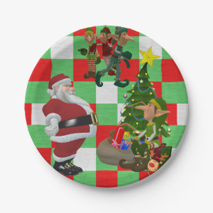 Prato De Papel Placas de papel de Natal, Papais noeis