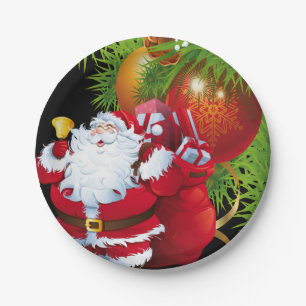 Prato De Papel Placas de papel de Natal, Papais noeis