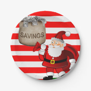 Prato De Papel Placas de papel de Natal, Papais noeis